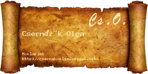 Csernák Olga névjegykártya