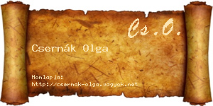Csernák Olga névjegykártya